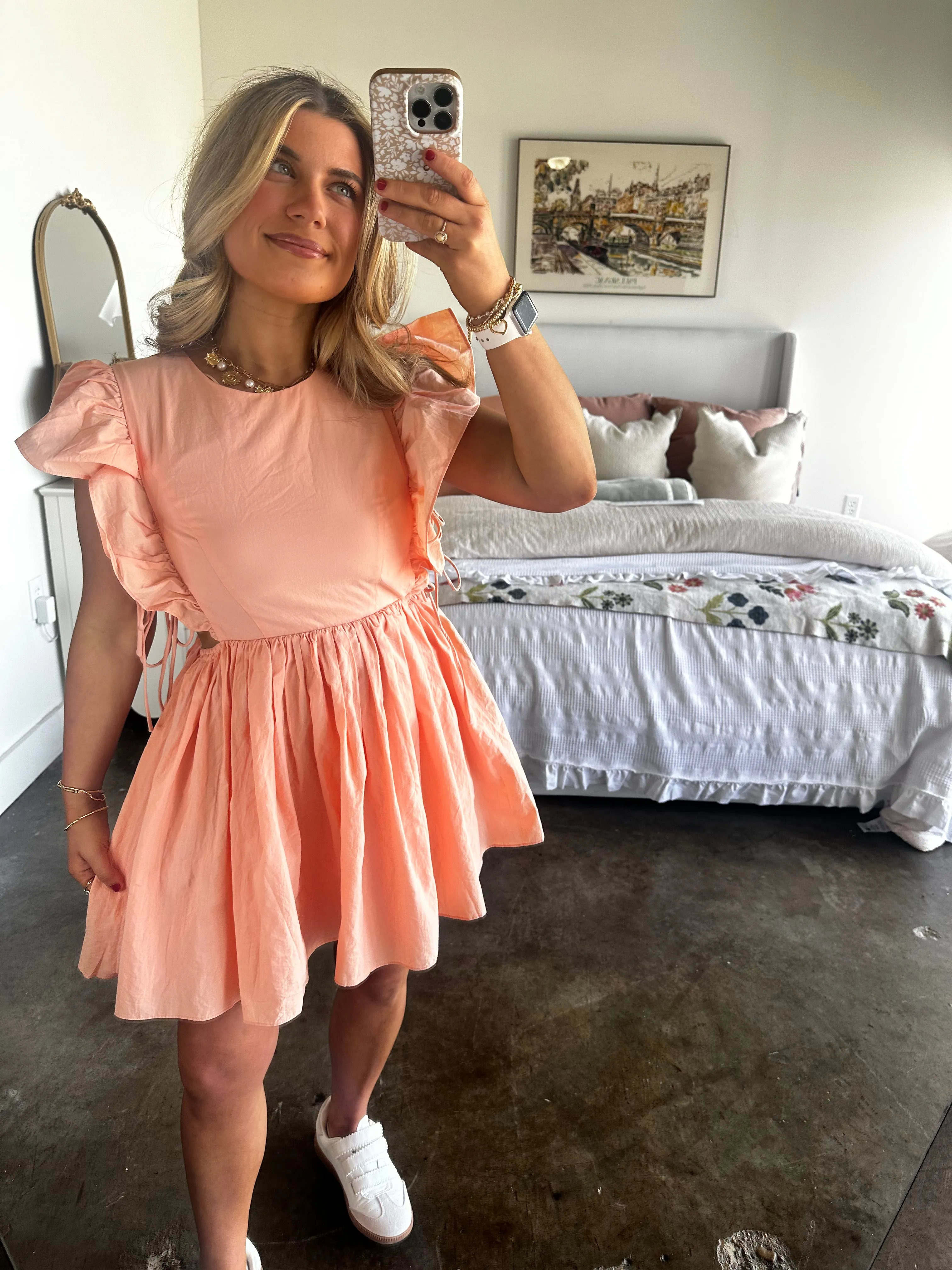 Brooklyn Ruffle Sleeve Babydoll Dress