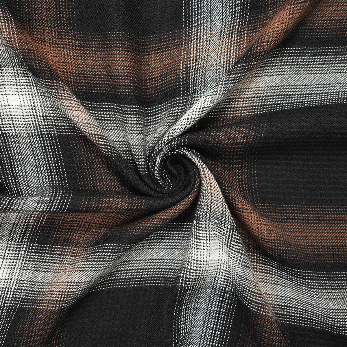 Brown-Black-Multi Famous Maker Cotton Plaid Twill Gauze Woven Fabric