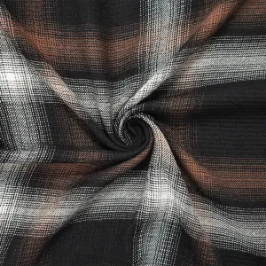 Brown-Black-Multi Famous Maker Cotton Plaid Twill Gauze Woven Fabric