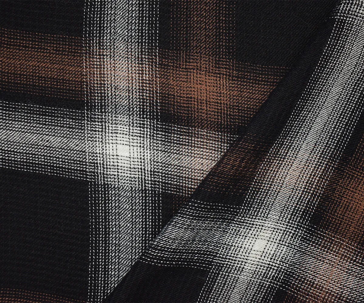 Brown-Black-Multi Famous Maker Cotton Plaid Twill Gauze Woven Fabric
