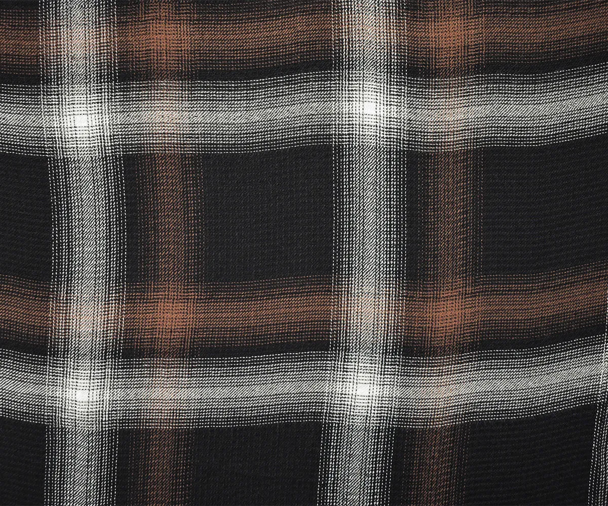 Brown-Black-Multi Famous Maker Cotton Plaid Twill Gauze Woven Fabric