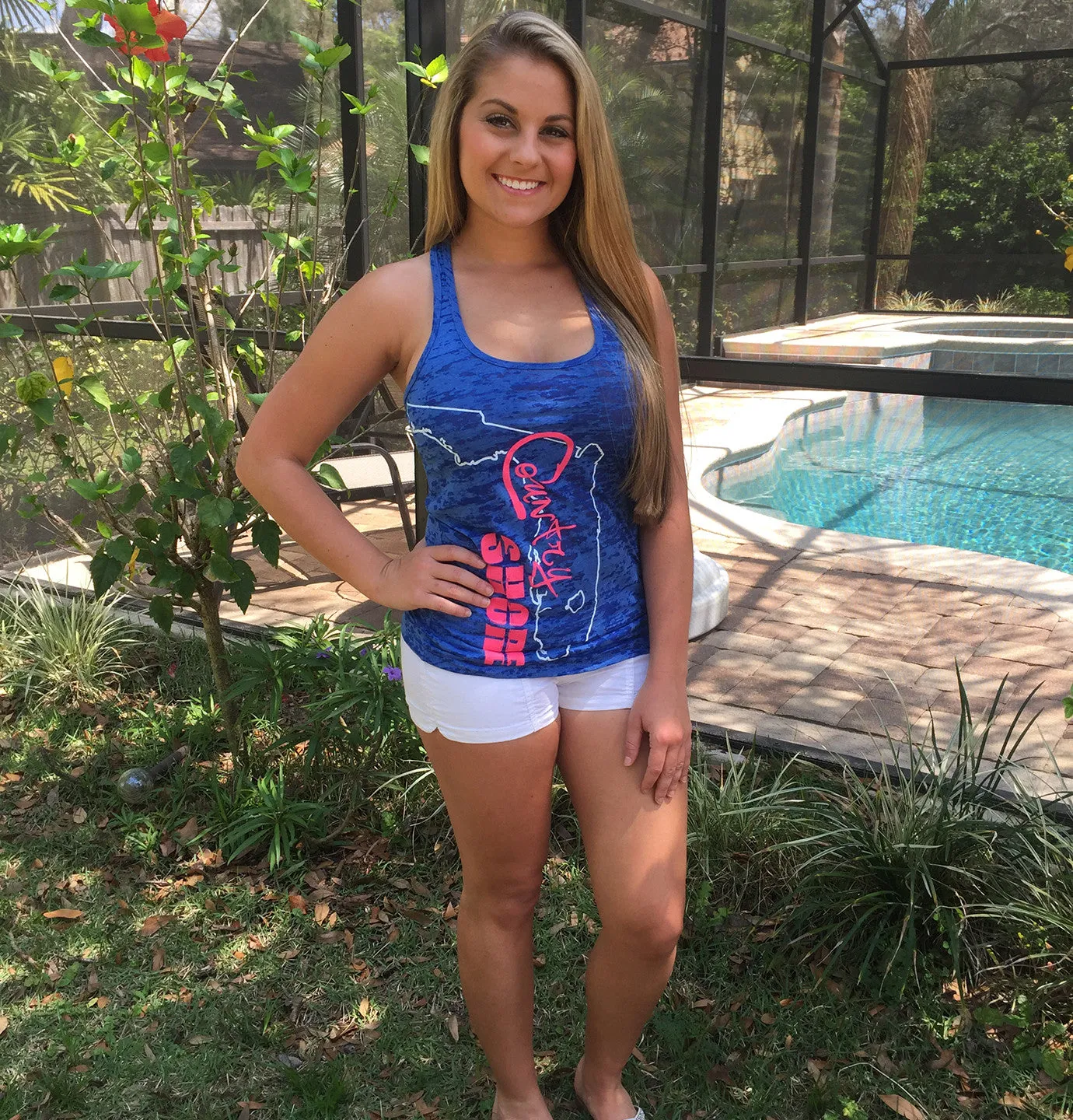 Burnout Blue State of Florida Tank Top