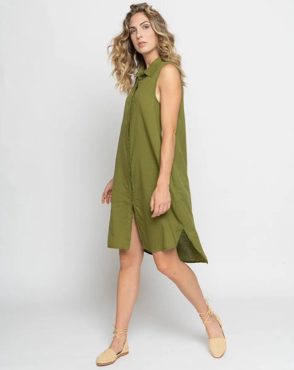 Buttoned Up Sleeveless Dress
