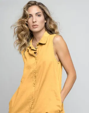 Buttoned Up Sleeveless Dress