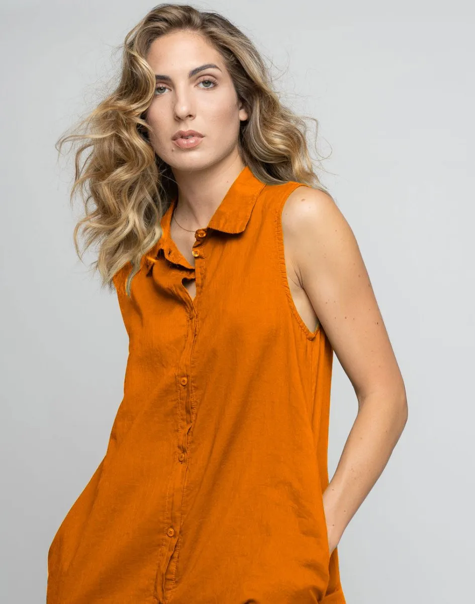 Buttoned Up Sleeveless Dress
