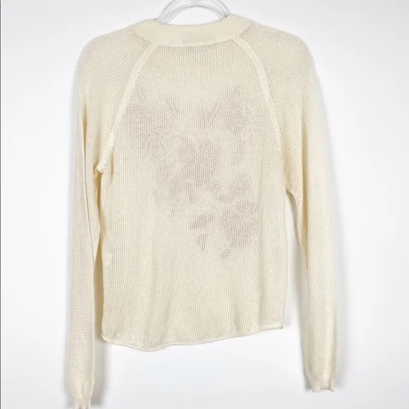 Callahan Cream Embroidered Sheer Sweater B15/14
