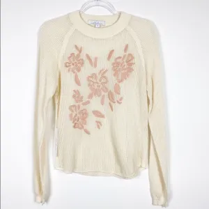 Callahan Cream Embroidered Sheer Sweater B15/14