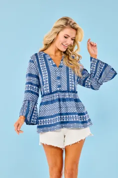 Callaway Jacquard Top - Blue
