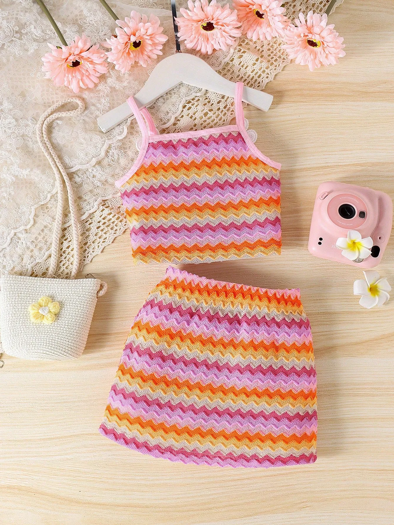 Camisole and shorts set| Young Girl Casual Cute Camisole  Skirt Set