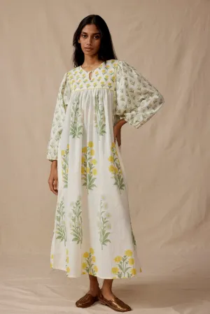 Capri Kaftan in Yellow Kashmir Flower