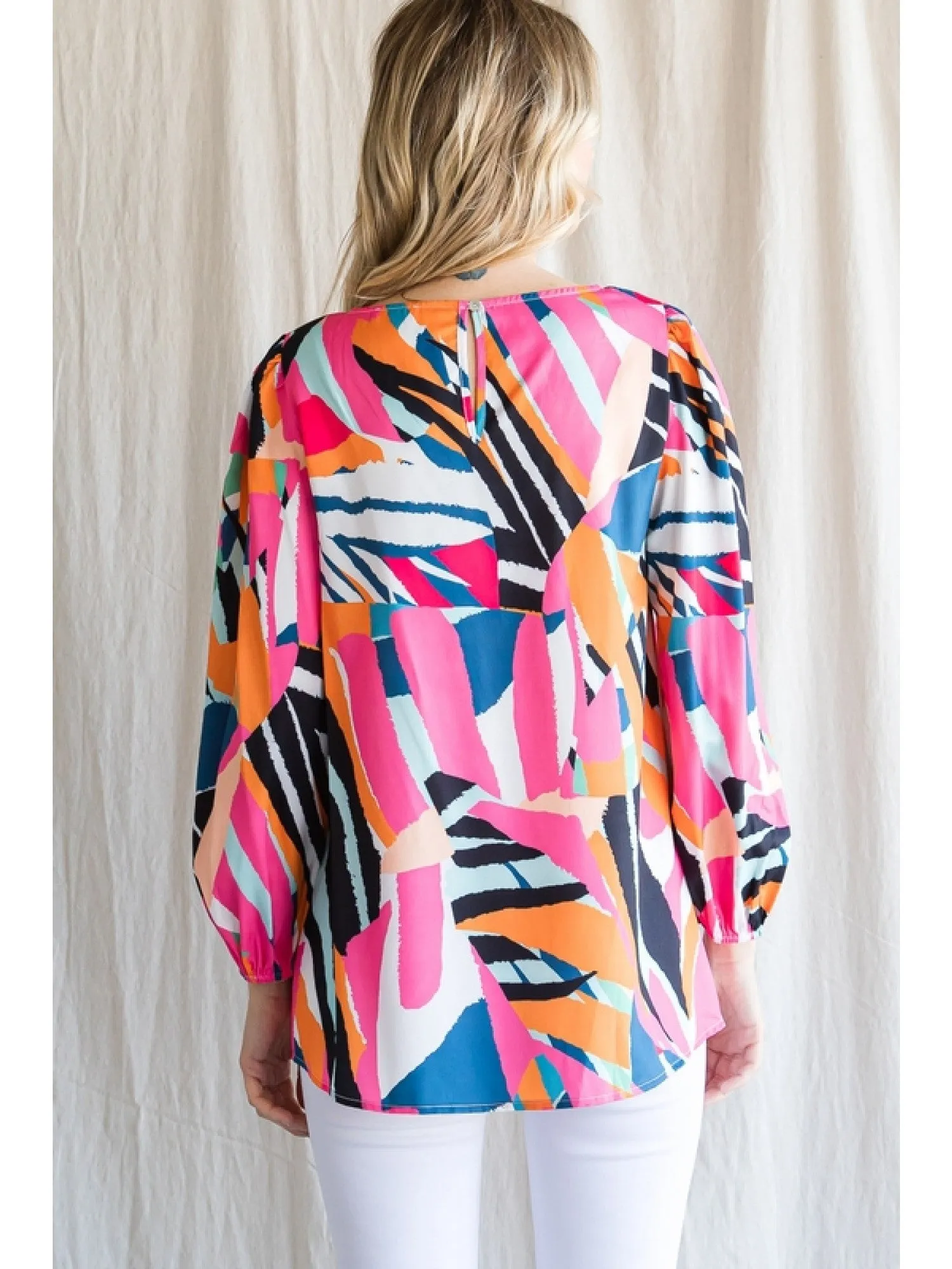Carly Abstract Long Sleeve Top