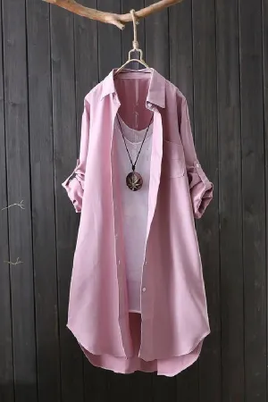 Casual Cotton Solid Color Shirt