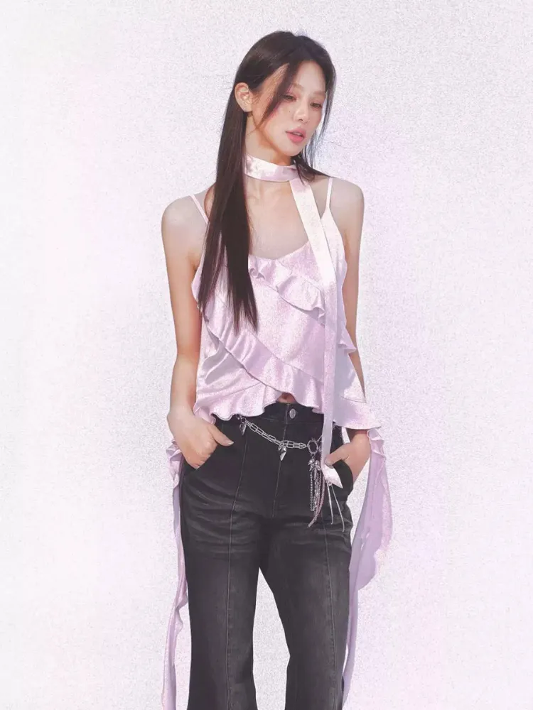 Celestial Satin Ribbon Top