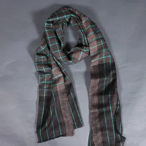 Check Design Handwoven Pashmina Stole