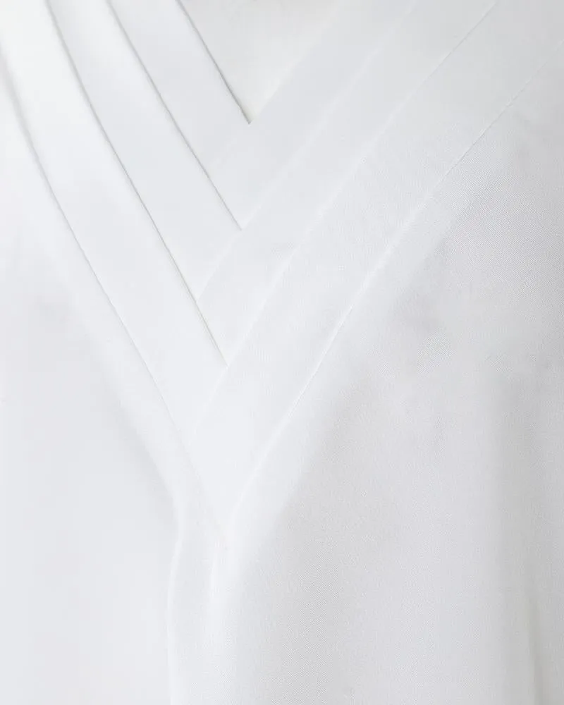 Chevron Pattern Sheer Mesh Long Sleeve Top
