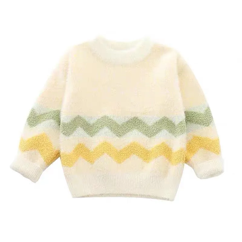 Children's Sweater Autumn and Winter Sweater Round Neck Long-sleeved Sweater Baby Baby Jacket