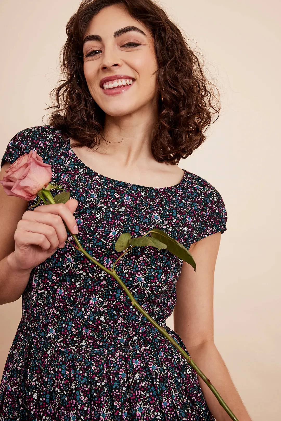 Claudia Dress in Midnight Ditsy