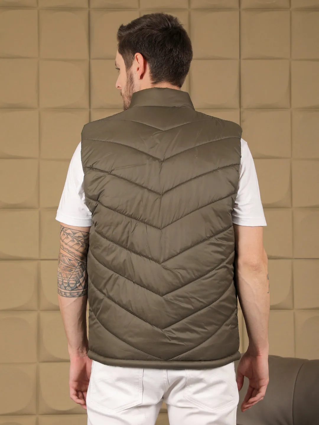 COBB SOLID DARK GREEN SLEEVELESS ZIPPER JACKET