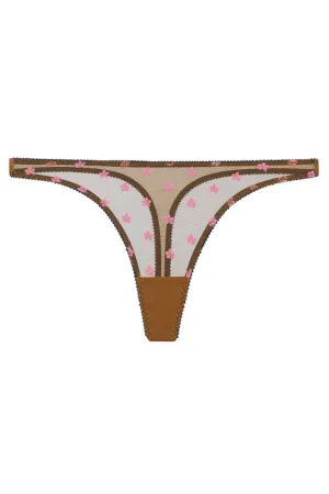 Collette Embroidery Thong - Rusty Gold