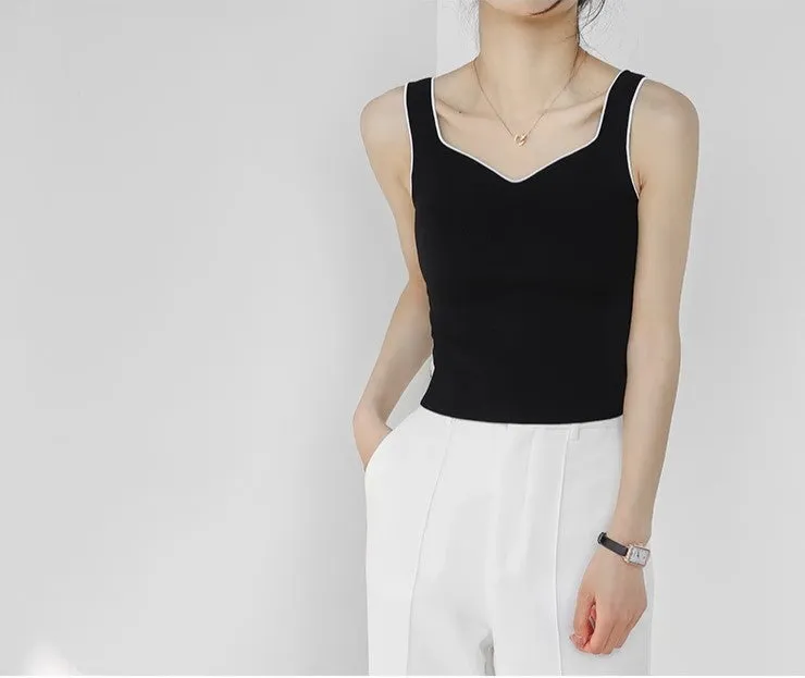 Color Contrast Edge Tight Ice Silk Vest