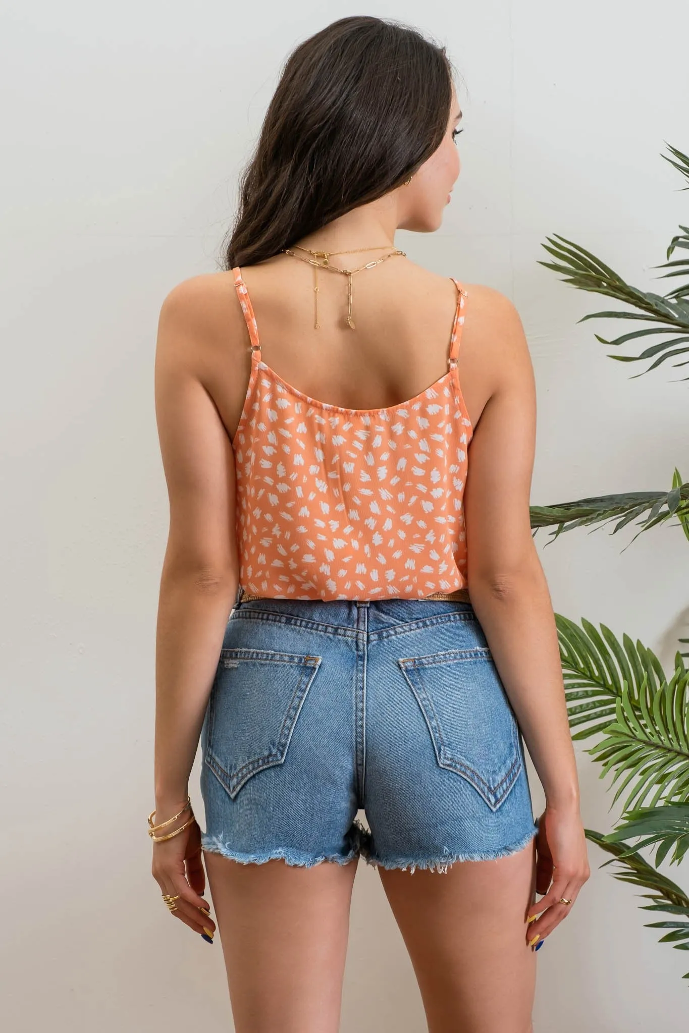 Coral Multi Print Crop Top