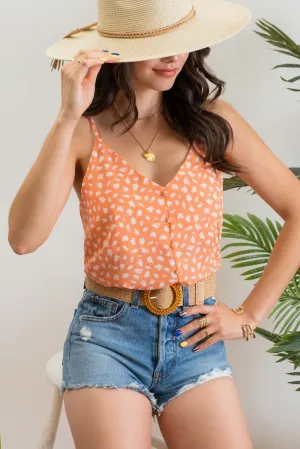 Coral Multi Print Crop Top