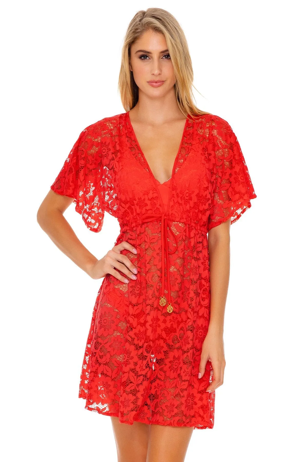 CORAZON DE SEDA - Deep V Basic Short Tunic