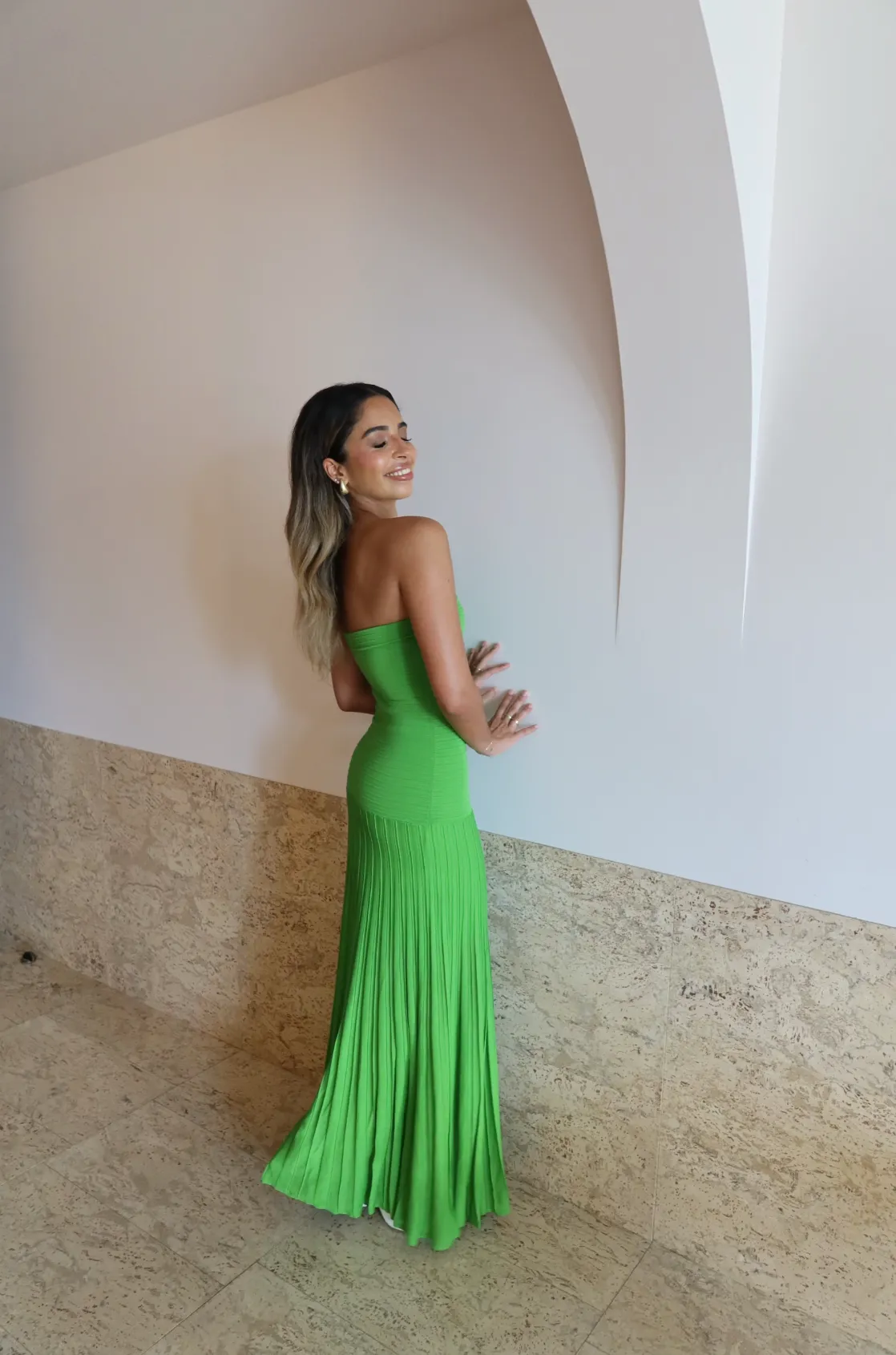 COS - Knitted Bandeau Maxi in Green