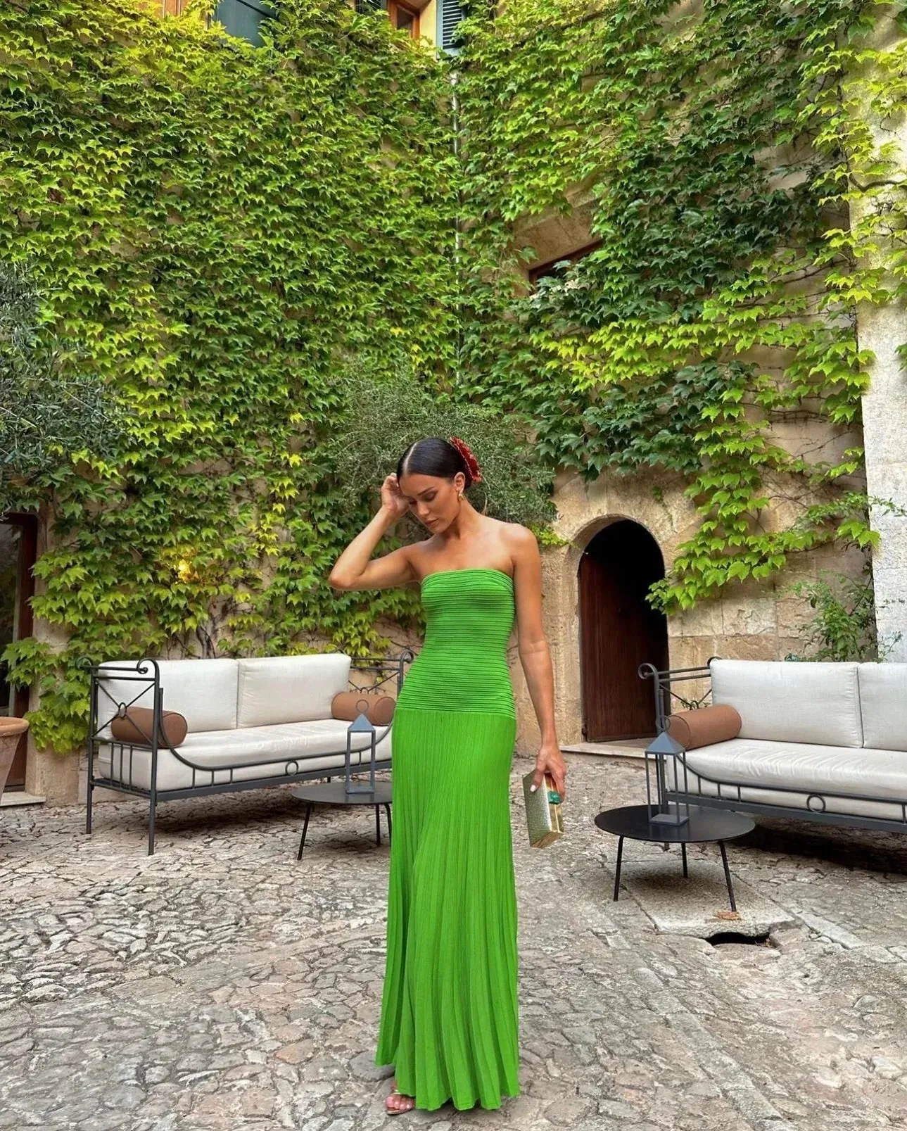 COS - Knitted Bandeau Maxi in Green