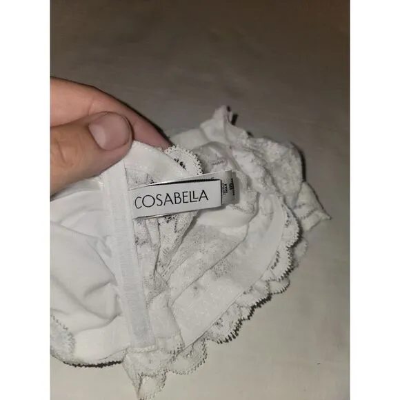 Cosabella Anyway Flirtie Floral embroidery Lace Bandeau Bra Size Small