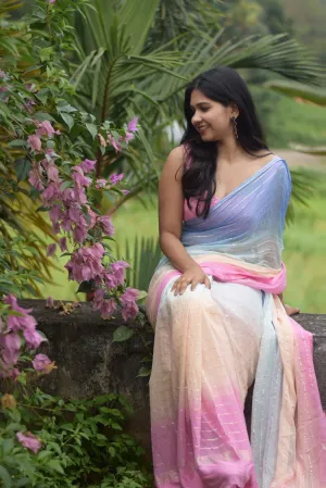 COTTON CANDY HUES-STITCHED BLOUSE