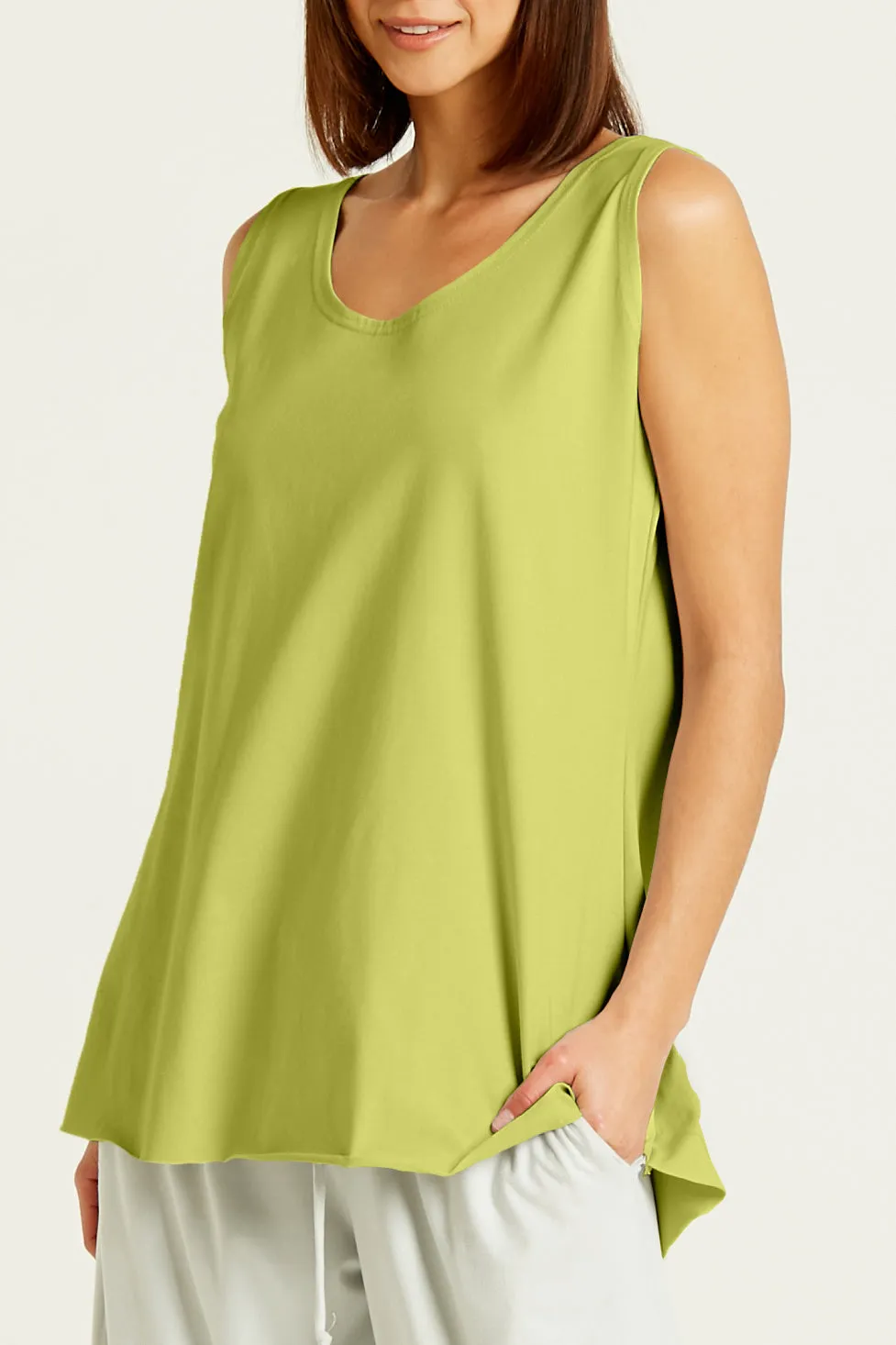 Cotton Lycra Shirttail Tank