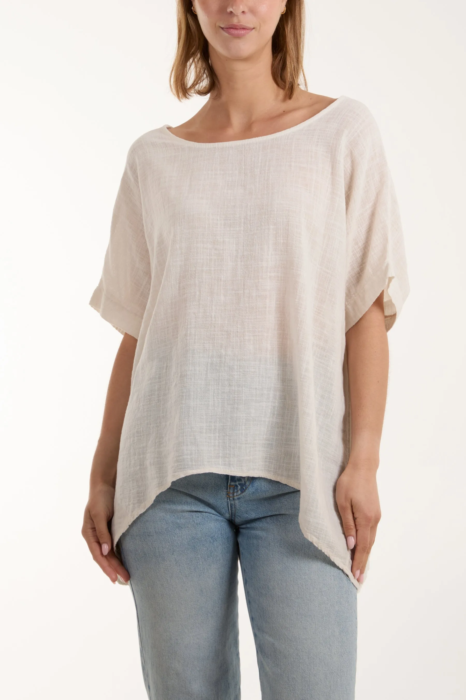 Cotton Washed Short Sleeve Top