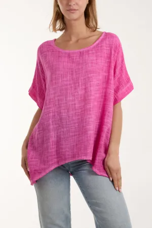 Cotton Washed Short Sleeve Top