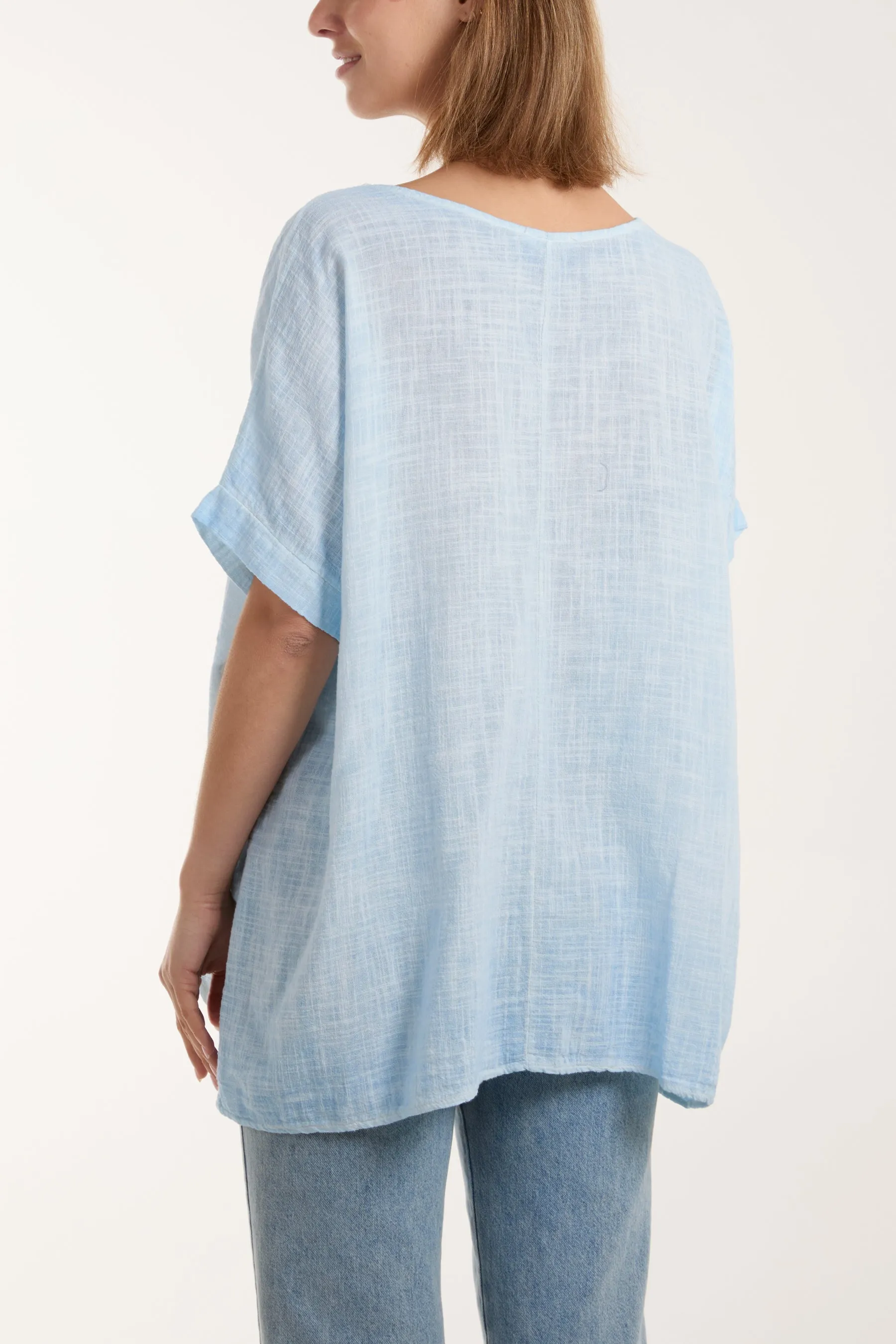 Cotton Washed Short Sleeve Top