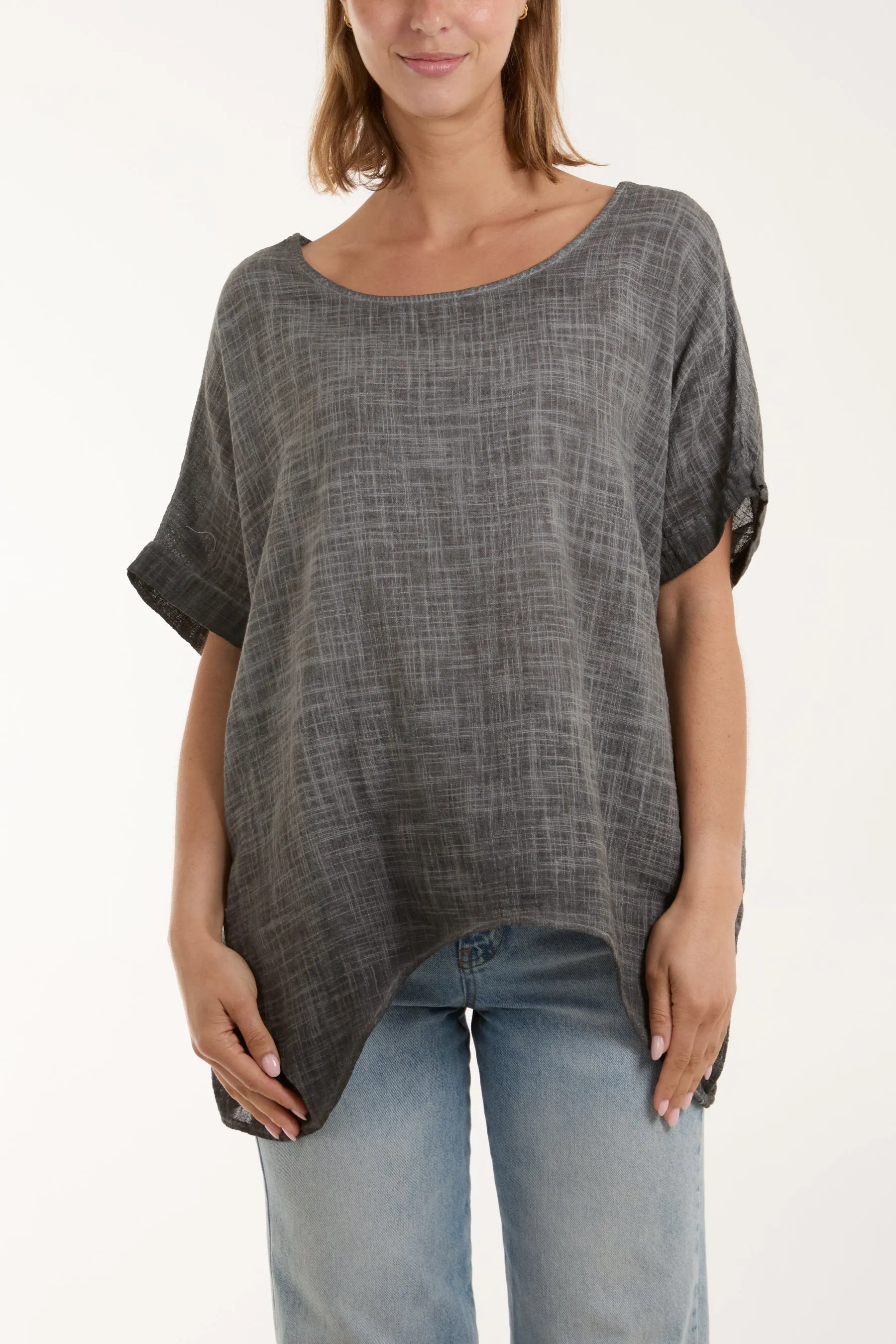 Cotton Washed Short Sleeve Top