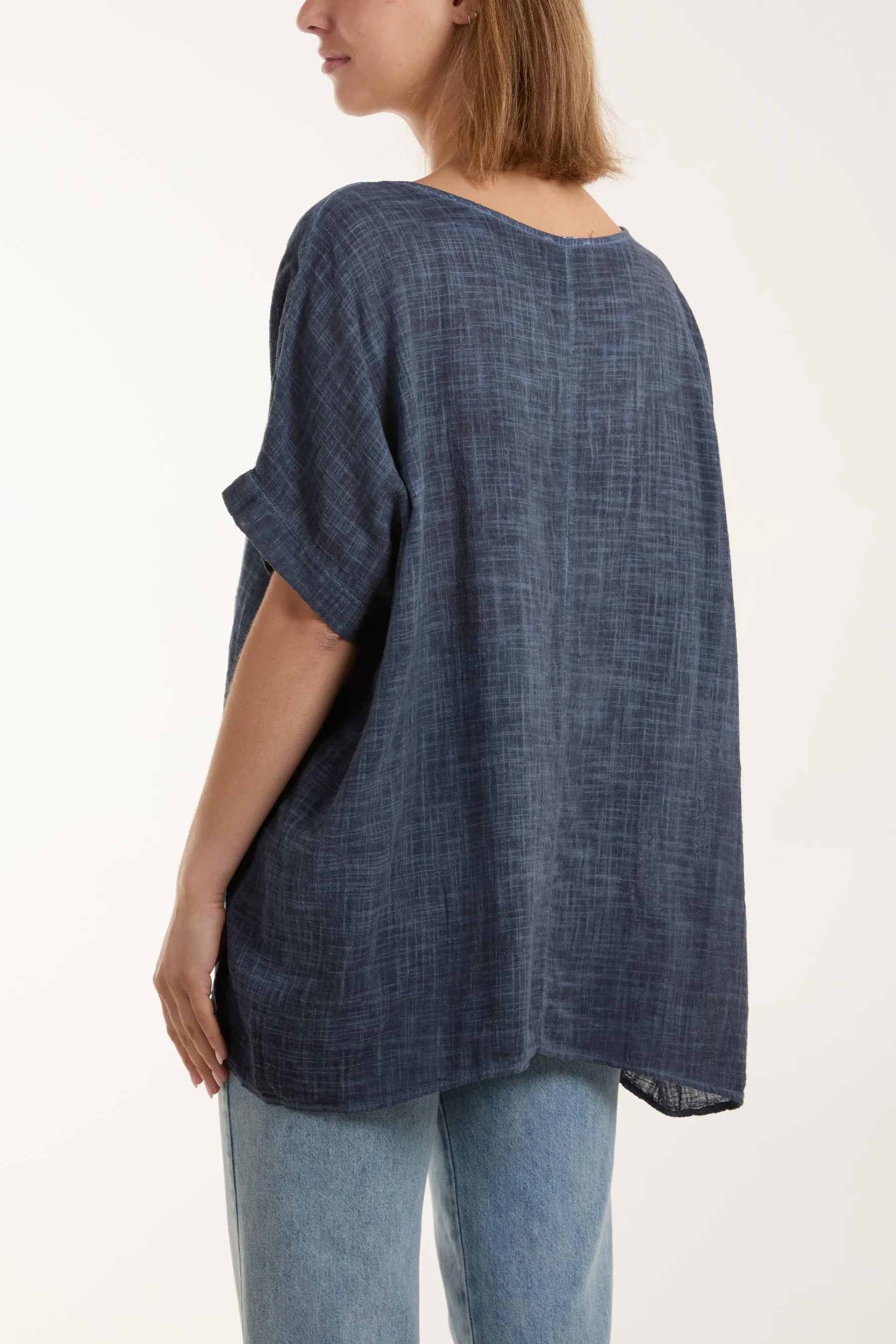 Cotton Washed Short Sleeve Top