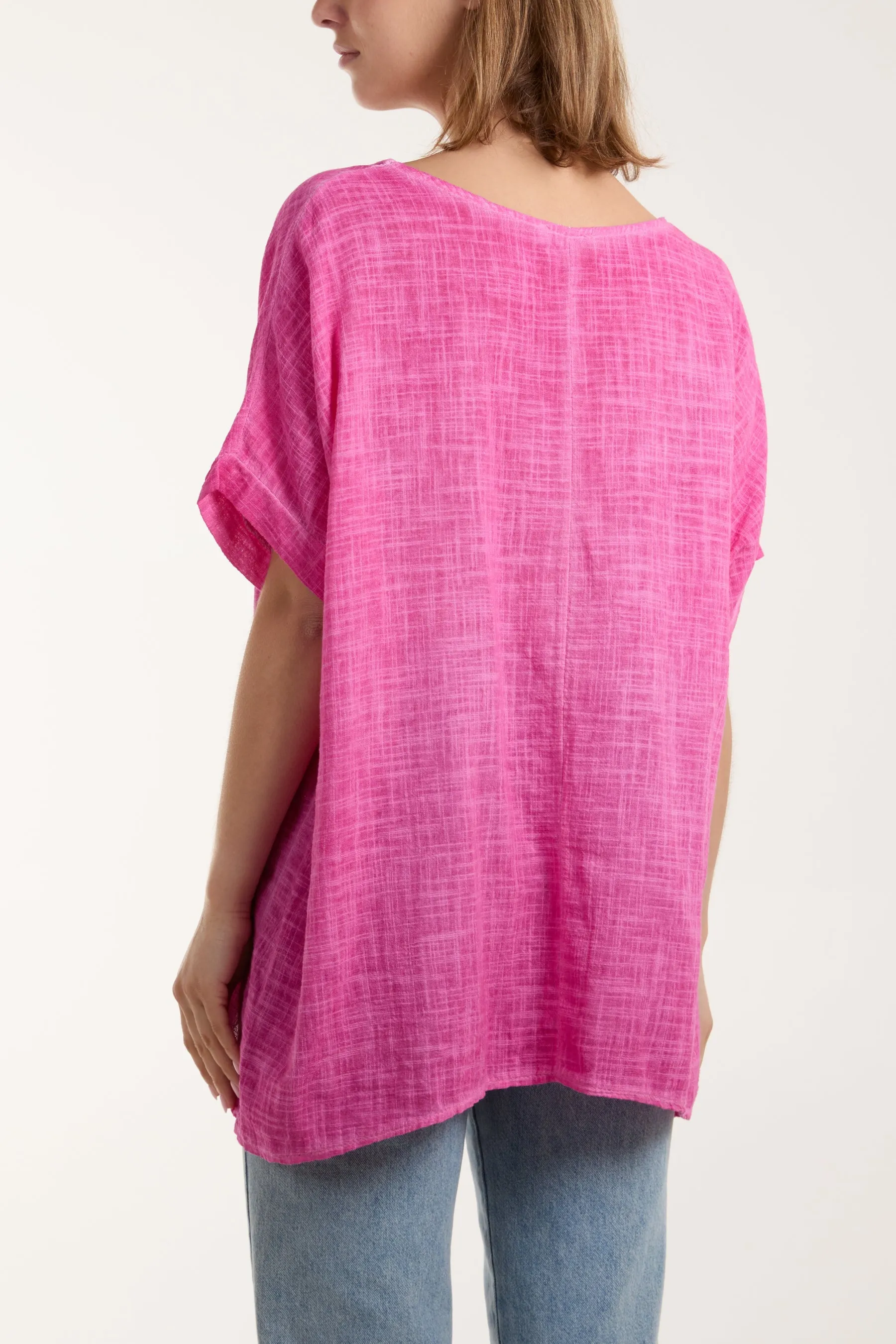 Cotton Washed Short Sleeve Top