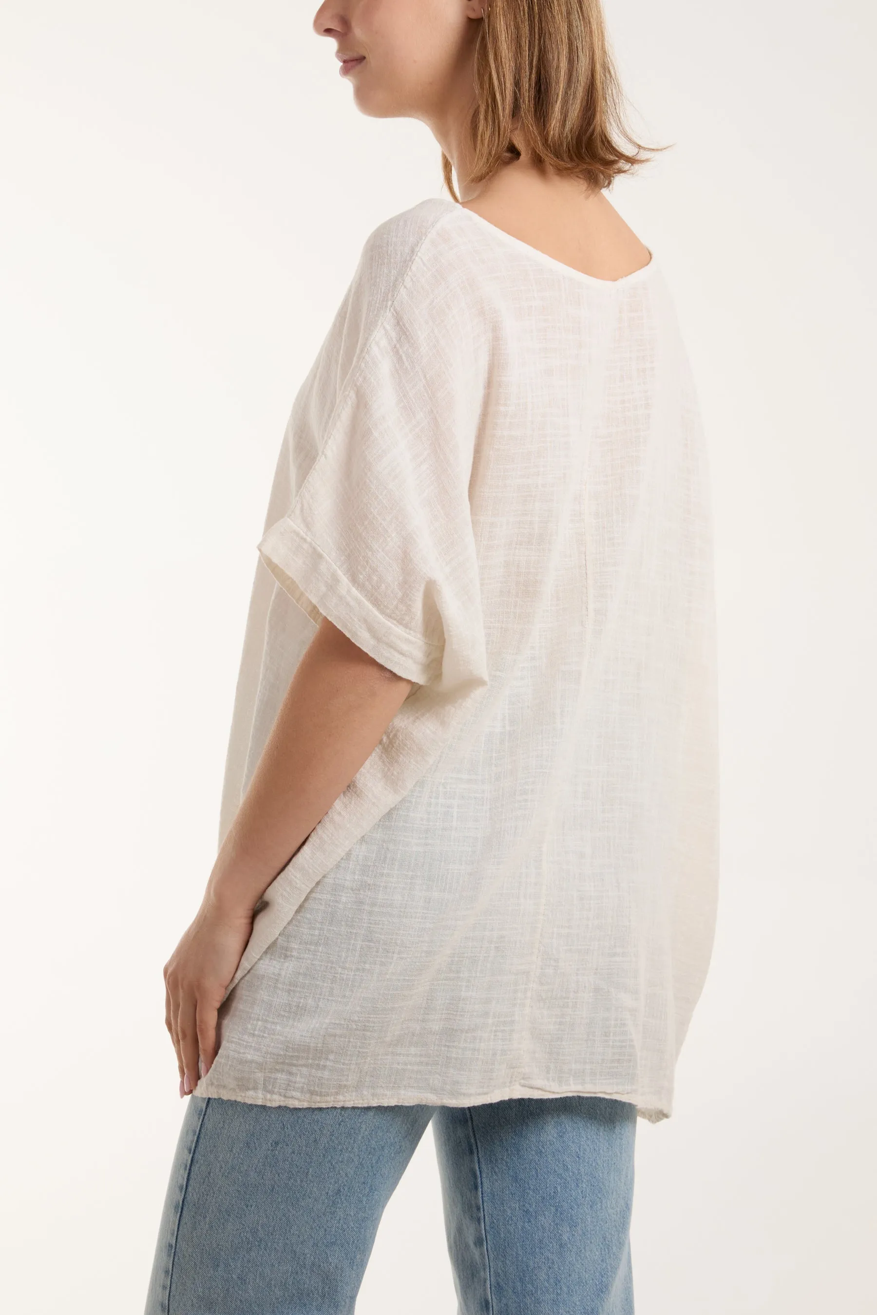 Cotton Washed Short Sleeve Top