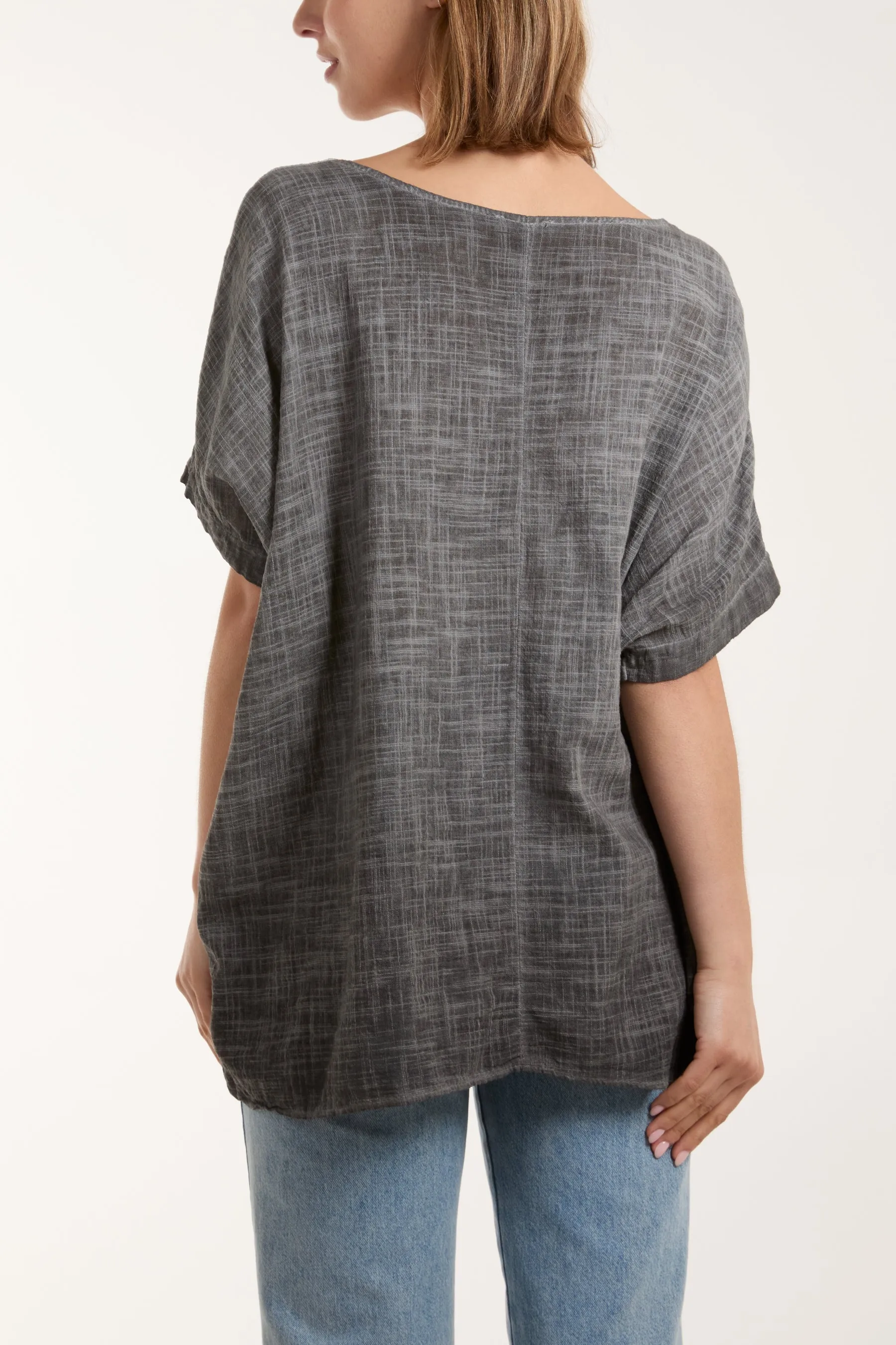 Cotton Washed Short Sleeve Top