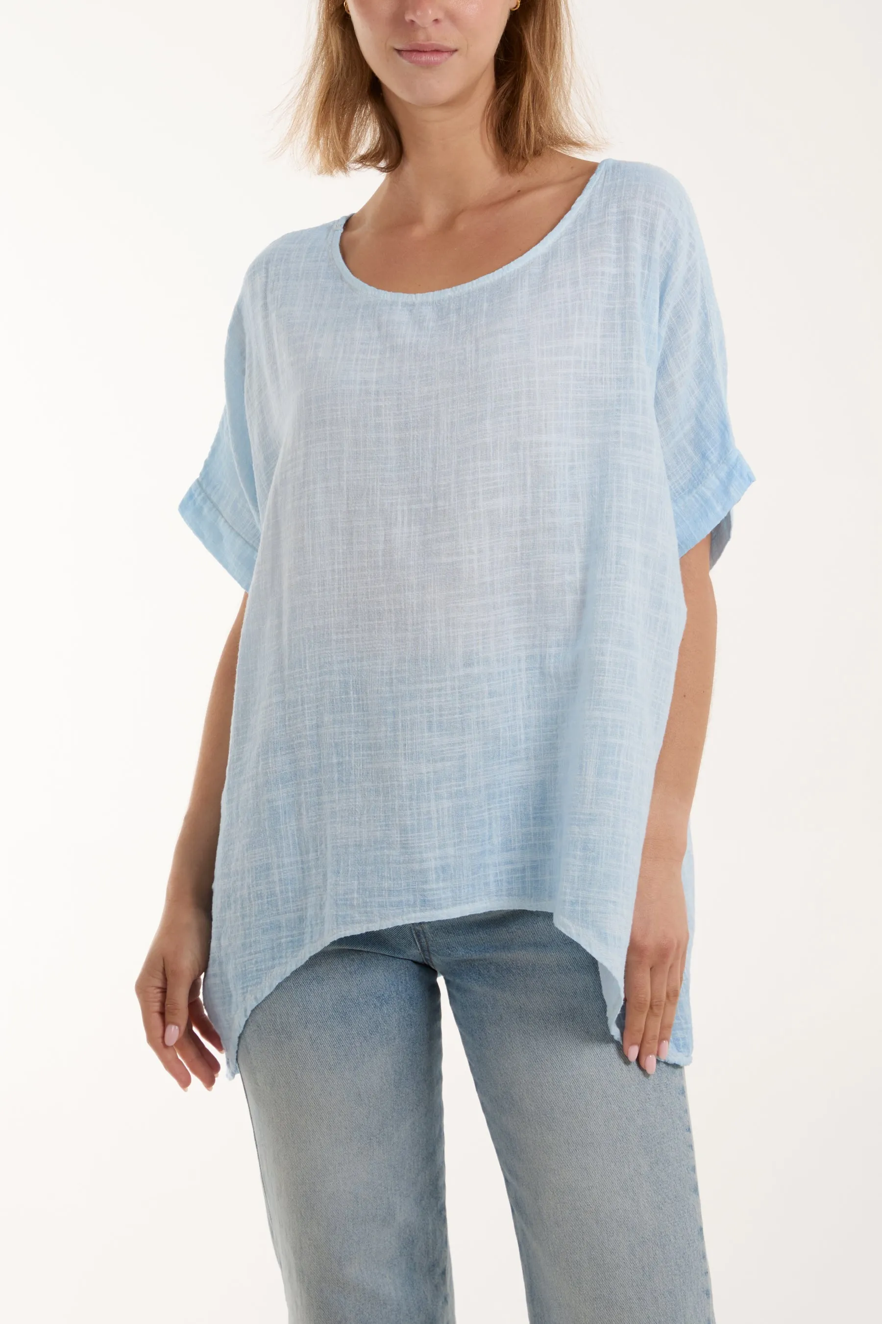 Cotton Washed Short Sleeve Top
