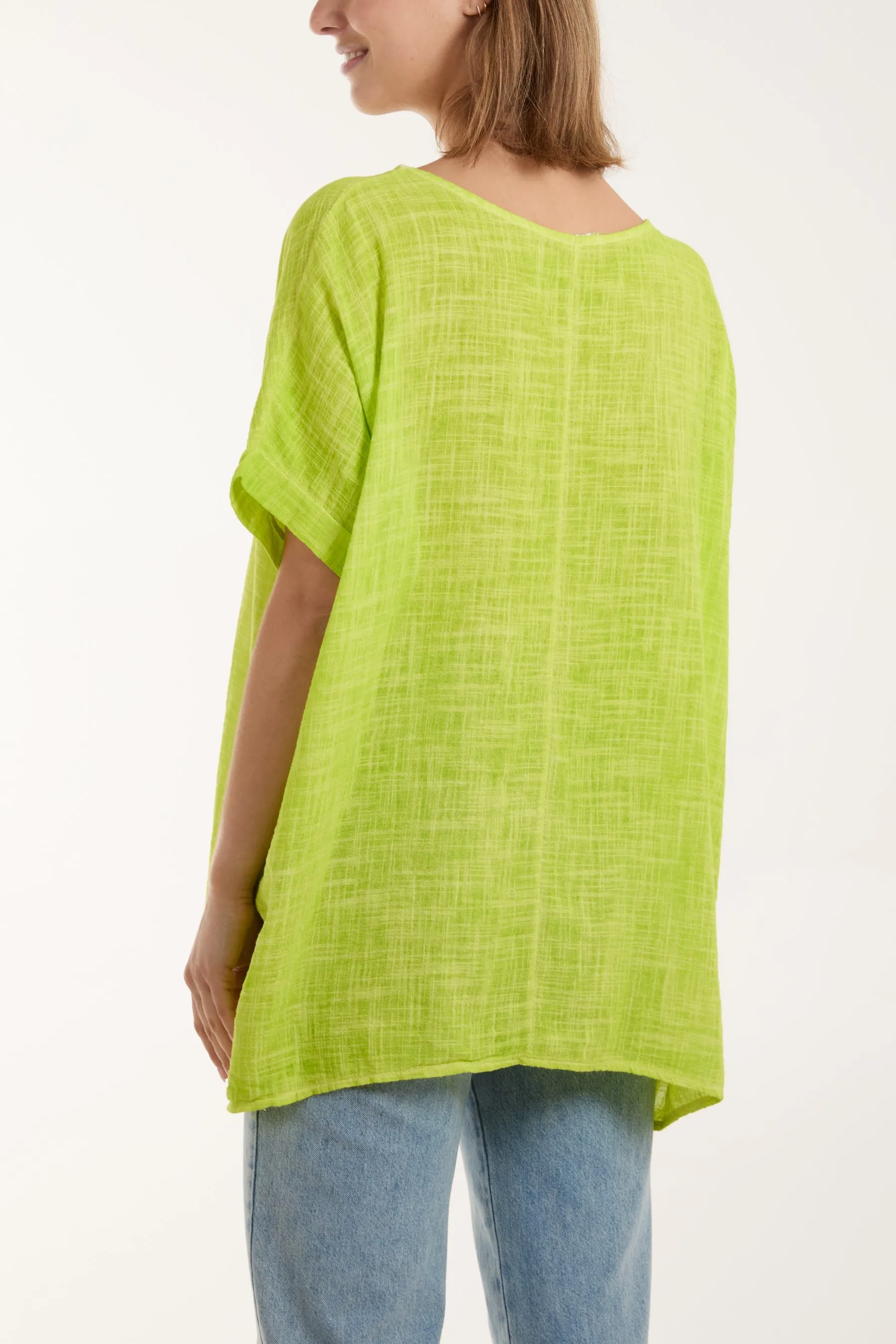 Cotton Washed Short Sleeve Top