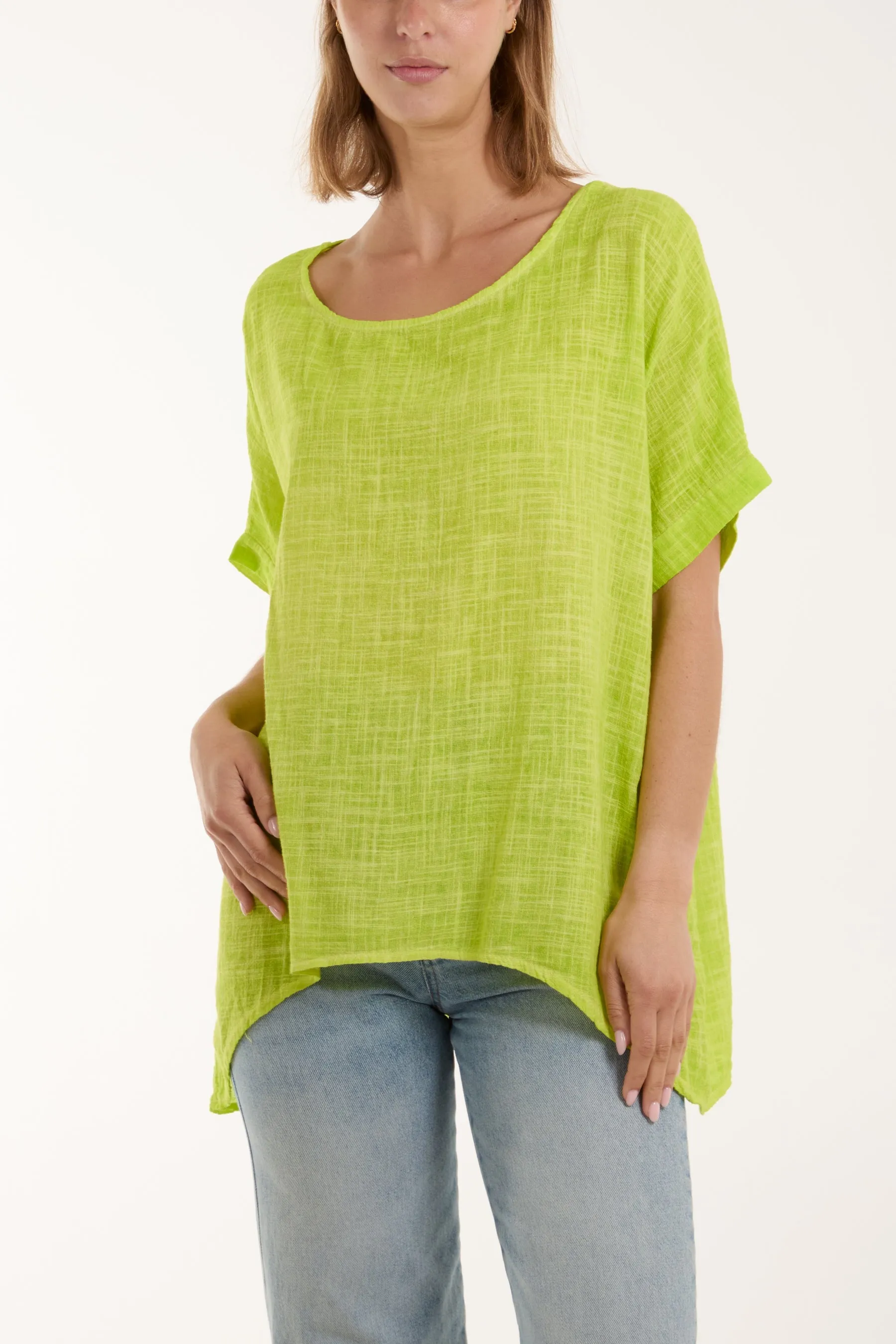Cotton Washed Short Sleeve Top