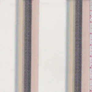 Cream Multi Stripe Dobbie Shirting Fabric