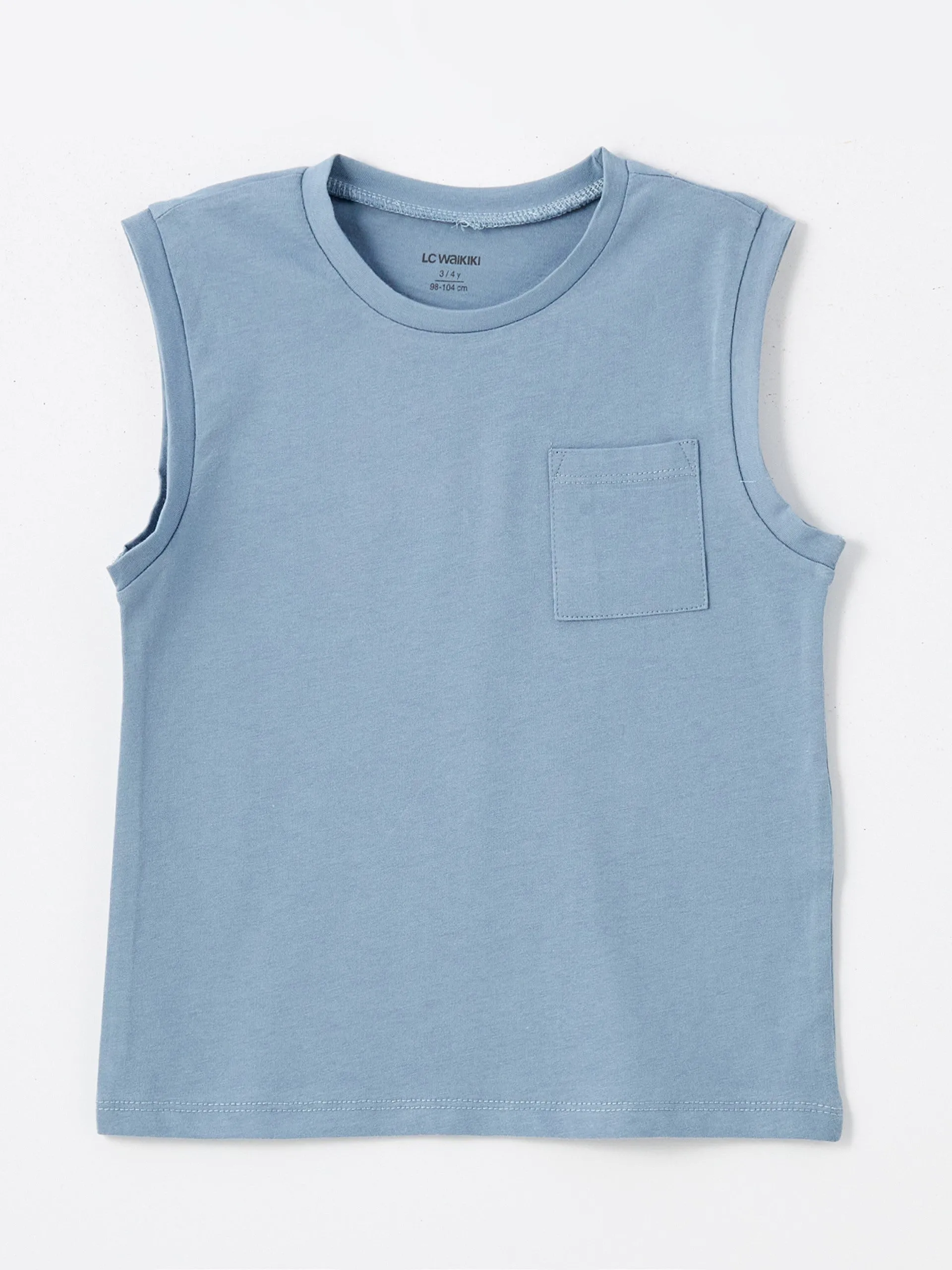 Crew Neck Printed Baby Boy Undershirt, Pack of 2