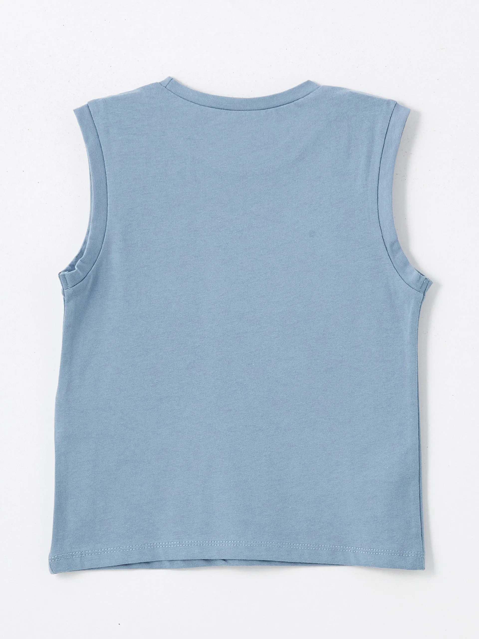Crew Neck Printed Baby Boy Undershirt, Pack of 2