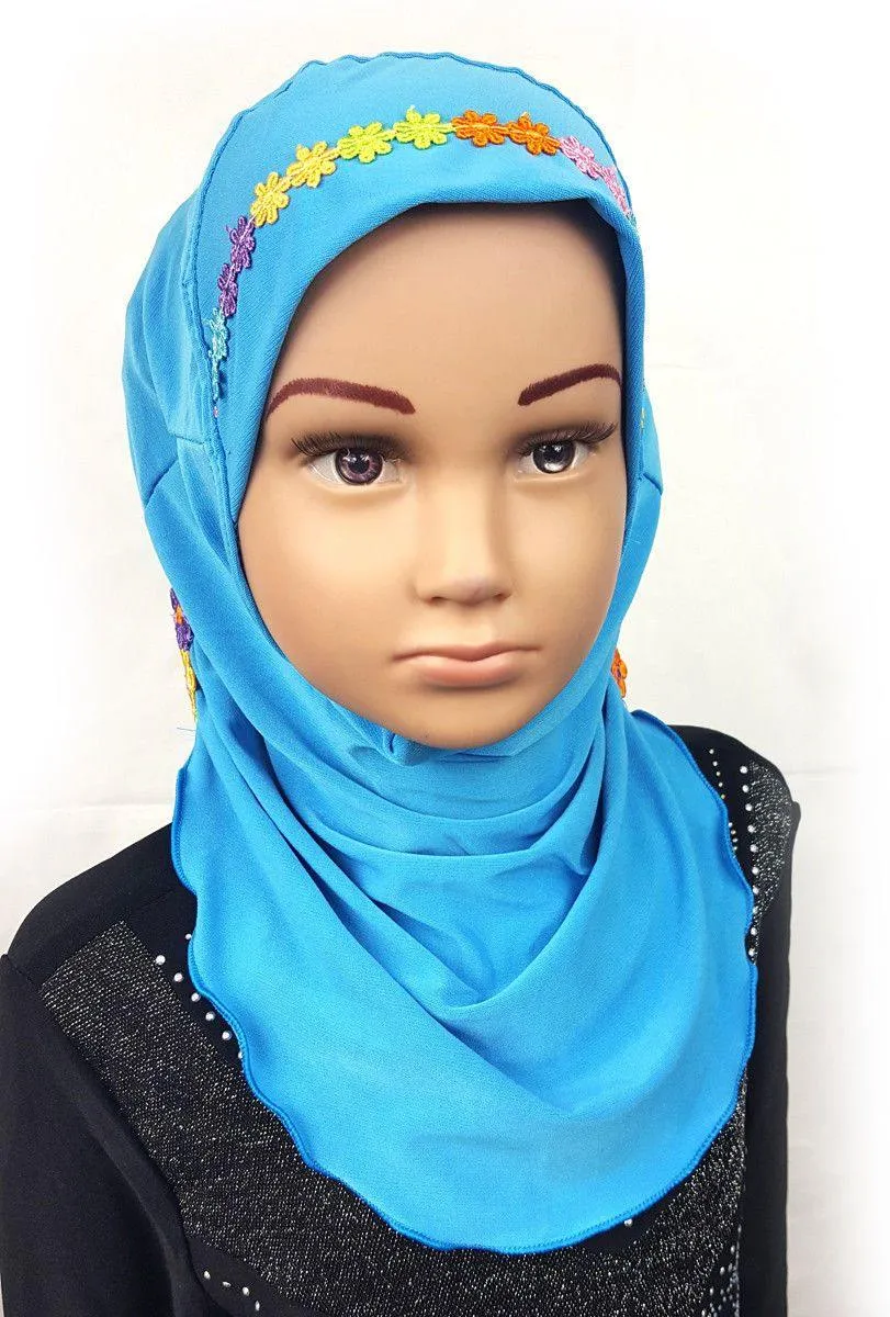 Crystal Hemp Toddler Kids Children Hijab Islamic Scarf Shawls -9397