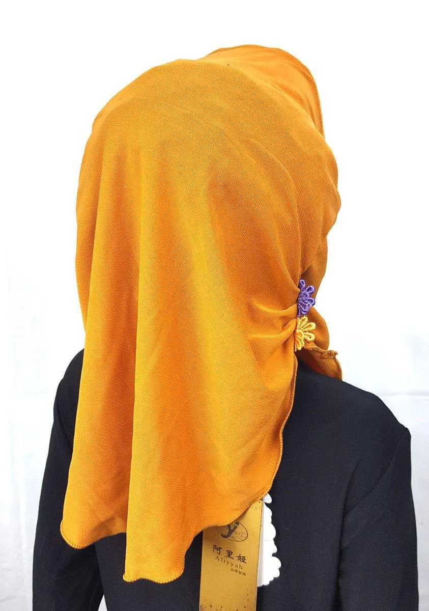 Crystal Hemp Toddler Kids Children Hijab Islamic Scarf Shawls -9397