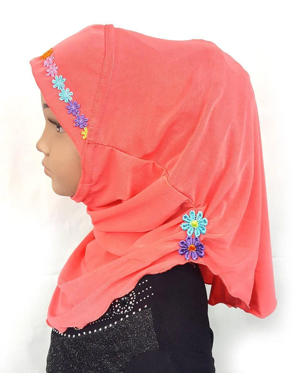 Crystal Hemp Toddler Kids Children Hijab Islamic Scarf Shawls -9397