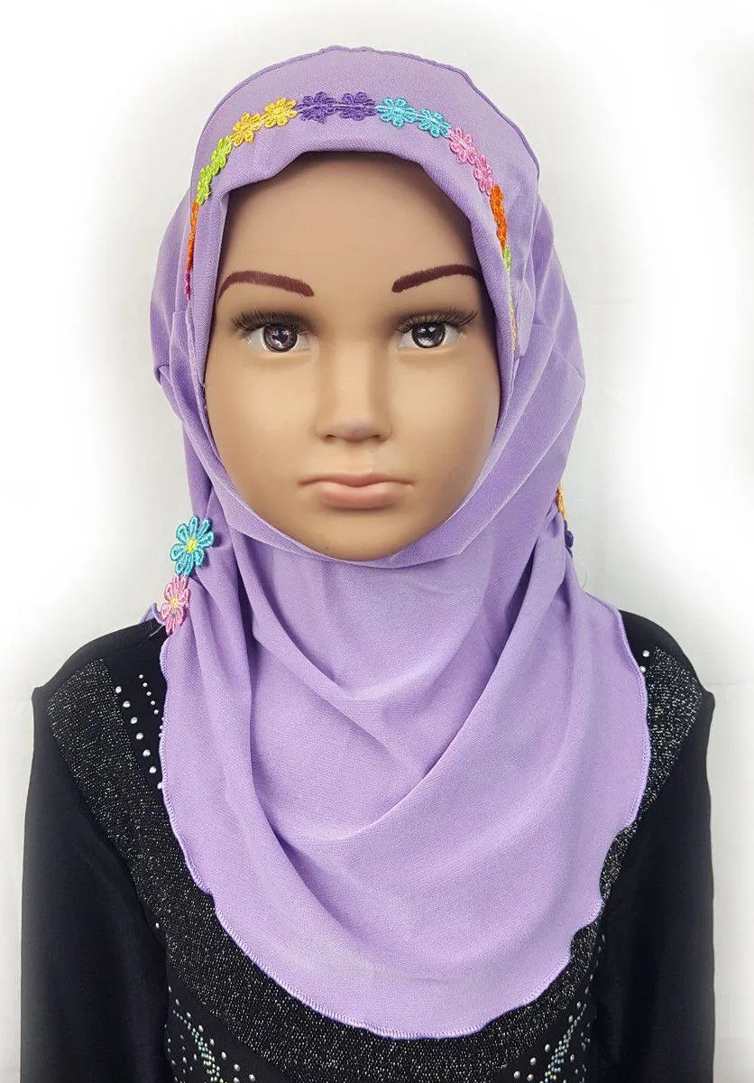 Crystal Hemp Toddler Kids Children Hijab Islamic Scarf Shawls -9397